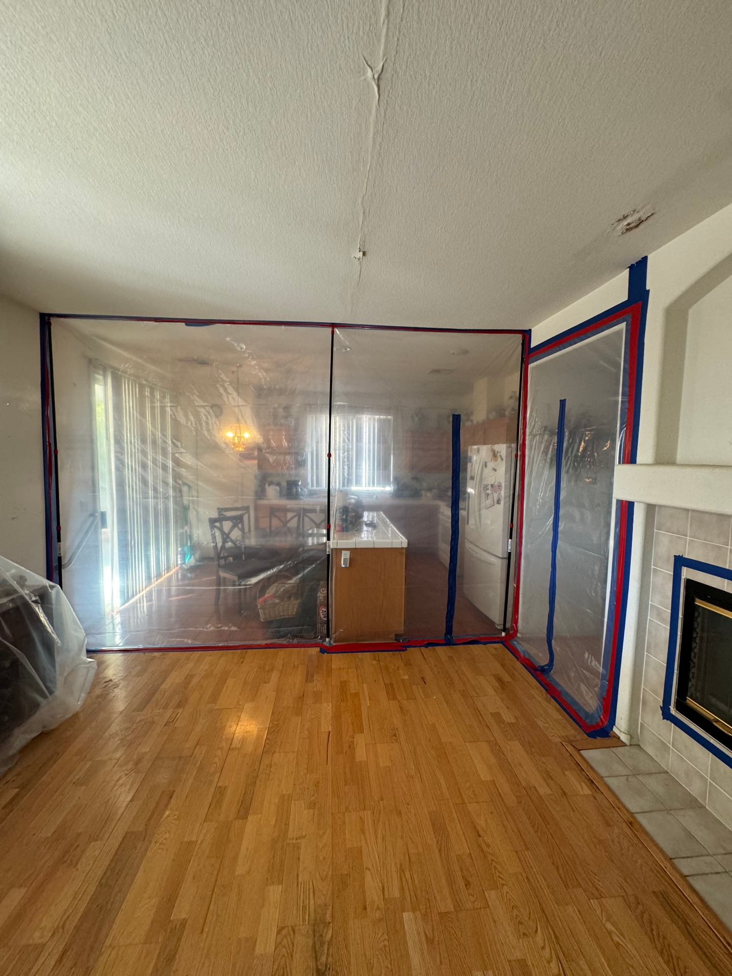 Negative-air HEPA mold containment barrier in a Charleston commercial space